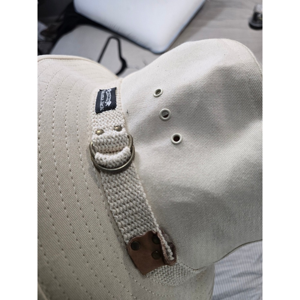 Panama Jack Safari Bucket Hat Beige Canvas Adjustable Strap Outdoor Sun Hat - Picture 3 of 7